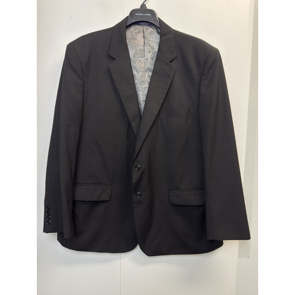 Adolfo‎ Men's Portly Black Blazer Jacket Size 46S Regular Fit Sport Coat